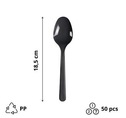 Plastična žlica PP 18,5 cm tamno siva 50 kom