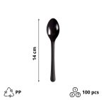 Plastična žlica PP 14 cm tamno siva 100 kom