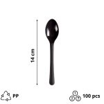 Plastična žlica PP 14 cm tamno siva 100 kom