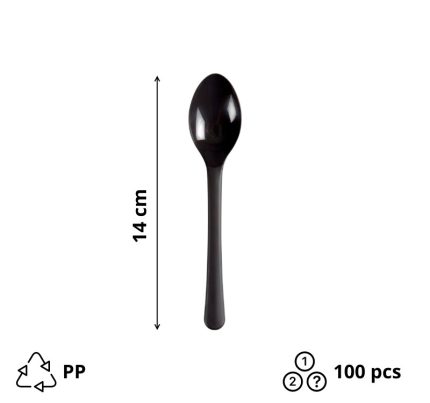 Plastična žlica PP 14 cm tamno siva 100 kom