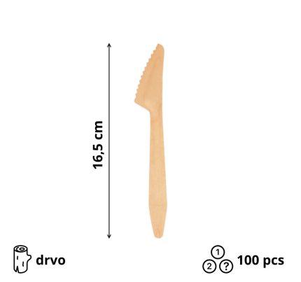 Dreveni nož 165 mm 100 kom
