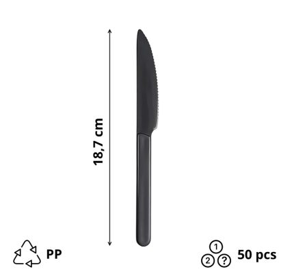 Nož PP 18,7 cm tamno siva 50 kom