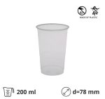 Čaša rPet 200 ml prozirna tvrde sa žigom d=78 mm 50 kom