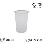 Čaša rPet 200 ml prozirna tvrde sa žigom d=78 mm 50 kom
