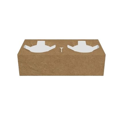 Držač za 2 čaše 19x10x4.5 cm kraft 50 kom