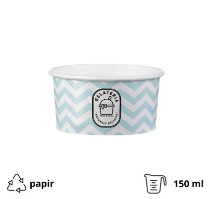 Papirnata skodelica150 ml (5oz) d=85 mm, h=44 mm ZIG ZAG aquamarine  50 kom