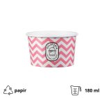 Papirnata skodelica 180 ml (6oz)  d=88 mm, h=54 mm ZIG ZAG magenta 50 kom