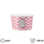 Papirnata skodelica 180 ml (6oz)  d=88 mm, h=54 mm ZIG ZAG magenta 50 kom