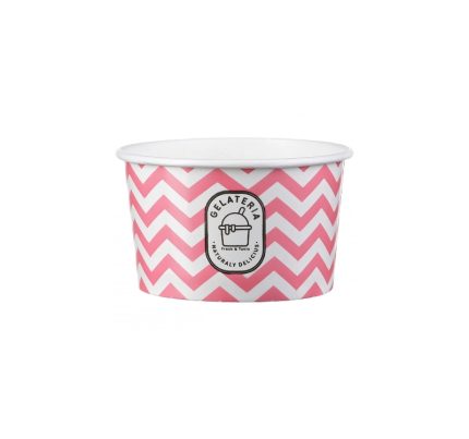 Papirnata skodelica 180 ml (6oz)  d=88 mm, h=54 mm ZIG ZAG magenta 50 kom