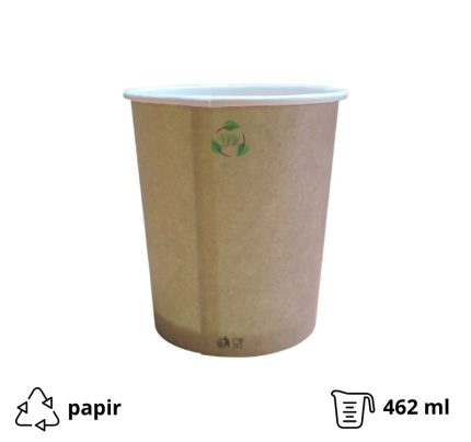 Papirnata posuda 440 ml d=93,5 mm kraft, bez poklopca 30 kom