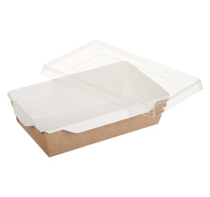 Papirnata posuda 1200 ml 180x120x50 mm kraft za poklopcem, 100 kom