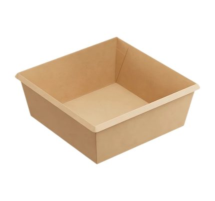 Papirnata posuda OneClick 1250 ml  165×165 mm, h=65 mm kraft, bez poklopca 50 kom