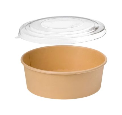 Papirnata posuda 1300 ml d=185 mm kraft, za poklopcem 50 kom (komplet)