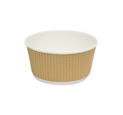 Papirnata posuda Tambien ECO 380 ml d=110 mm h=60 mm valoviti kraft, točkasta, bez poklopca 25 kom