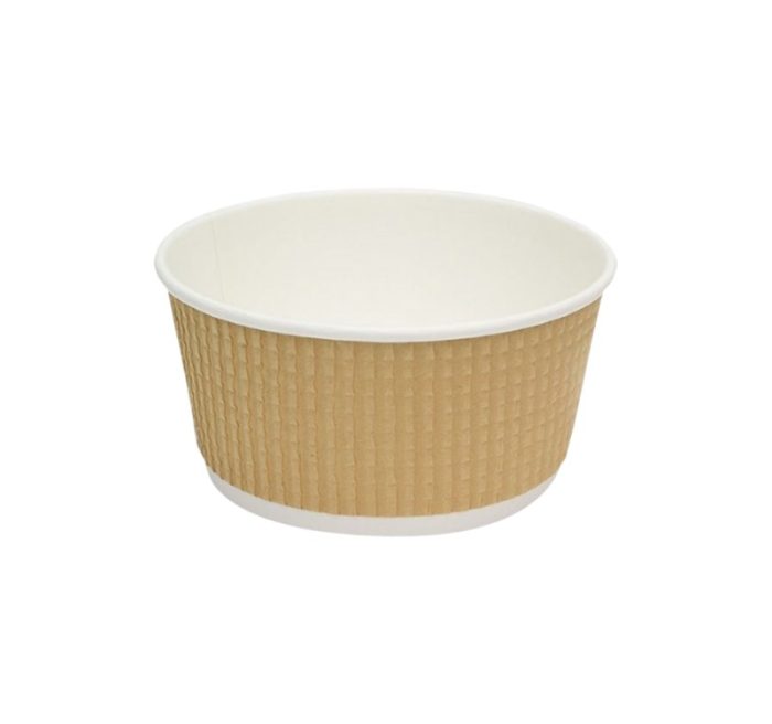 Papirnata posuda Tambien ECO 380 ml d=110 mm h=60 mm valoviti kraft, točkasta, bez poklopca 25 kom
