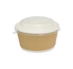 Papirnata posuda Tambien ECO 380 ml d=110 mm h=60 mm valoviti kraft, točkasta za poklopcem, 50 kom (komplet)