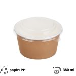 Posuda papirnata Tambien ECO 380ml d=110 mm, h=60mm Kraft, s poklopcem, 50 kom (komplet)