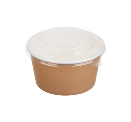 Posuda papirnata Tambien ECO 380ml d=110 mm, h=60mm Kraft, s poklopcem, 50 kom (komplet)