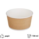 Papirnata posuda Tambien ECO 720 ml d=135 mm h=68 mm valoviti kraft, točkasta, bez poklopca 25 kom