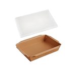 Papirnata posuda 750 ml 150x100x45 mm total kraft, za poklopcem, 50 kom (komplet)
