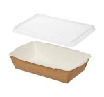 Papirnata posuda 750 ml 150х100х45 mm kraft za poklopcem, 50 kom (komplet)