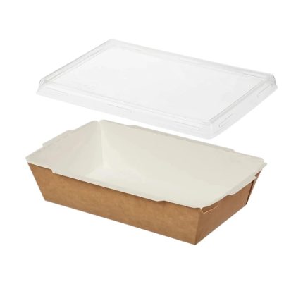 Papirnata posuda 750 ml 150х100х45 mm kraft za poklopcem, 50 kom (komplet)