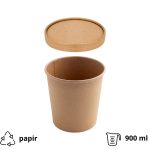 Papirnata posuda za poklopcem 900 ml d=115 mm h=135 mm, kraft, 50 kom (komplet)
