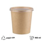 Papirnata posuda za poklopcem 900 ml d=115 mm h=135 mm, kraft, komplet, 50 kom