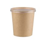 Papirnata posuda za poklopcem 900 ml d=115 mm h=135 mm, kraft, komplet, 50 kom
