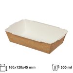 Papirnata posuda Crystal Box 500 ml 160x120x45 mm kraft, bez poklopca 125 kom