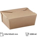 Papirnata posuda Take Away 2250 ml 220x160x65 mm kraft 50 kom