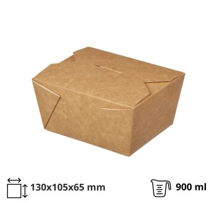 Papirnata posuda  Take Away 900 ml 130x105x65 mm, kraft 50 kom