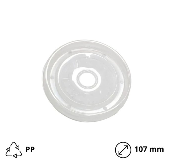 Poklopac PP za posudu papirnatu 380-520ml d=107 mm (OBlid380-520) 25 kom