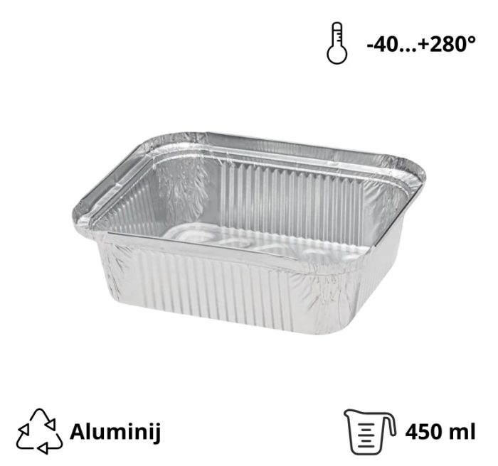 Alu posuda 450 ml 146x121x40 mm 100 kom