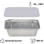 Alu posuda za poklopcem 900 ml 202x137x50mm, 100 kom (komplet)