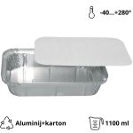 Alu posuda 1100 ml za poklopcem 227x174x42 mm, 100 kom (komplet)