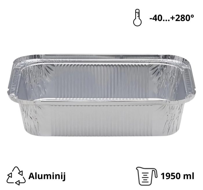 Alu posuda 1950 ml 260x190x56 mm 100 kom