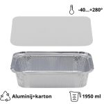 Alu posuda za poklopcem 1950 ml 260x190x56 mm, 100 kom (komplet)