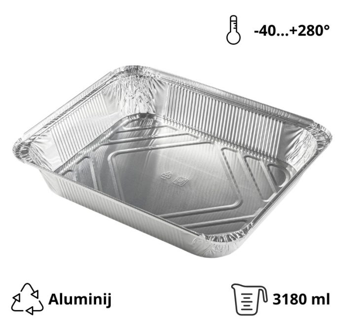 Alu posuda 3180 ml 322x255x51 mm 100 kom