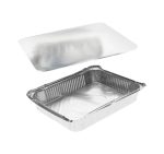 Alu posuda 322x255x51mm, 3180ml s poklopcem, 100 kom (komplet)