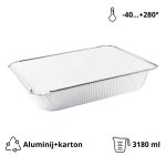 Alu posuda za poklopcem 3180 ml 322x260x50mm (komplet)