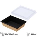 Papirnata posuda OneClick Bottom 500/bBLACK (art.OCbot500/bBL) za poklopcem (komplet)