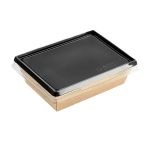 Papirnata posuda OneClick 400 ml, crna, 100x135x45 mm s pokrovom (komplet)