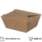Papirnata posuda 3000 ml 195х140х90 mm kraft 50 kom