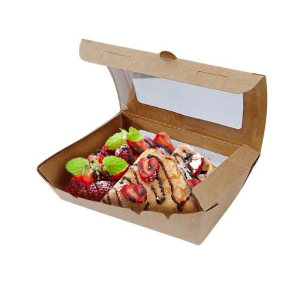 Papirnata posuda s prozorom 700 ml 150x100x45 mm kraft 50 kom