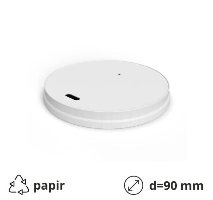 Papirnati poklopac s rupom d=90 mm, bijeli 50 kom