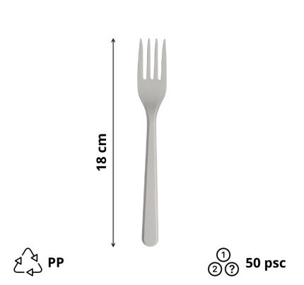 Plastična vilica PP 18 cm bijela 50 kom