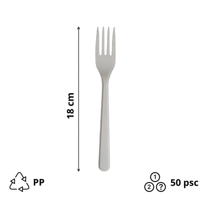 Plastična vilica PP 18 cm bijela 50 kom