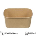 Papirnata posuda 1000 ml 173х123х75mm, kraft, bez poklopca 50 kom