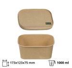 Papirnata posuda 1000 ml 173х123х75mm, kraft, bez poklopca 50 kom (komplet)